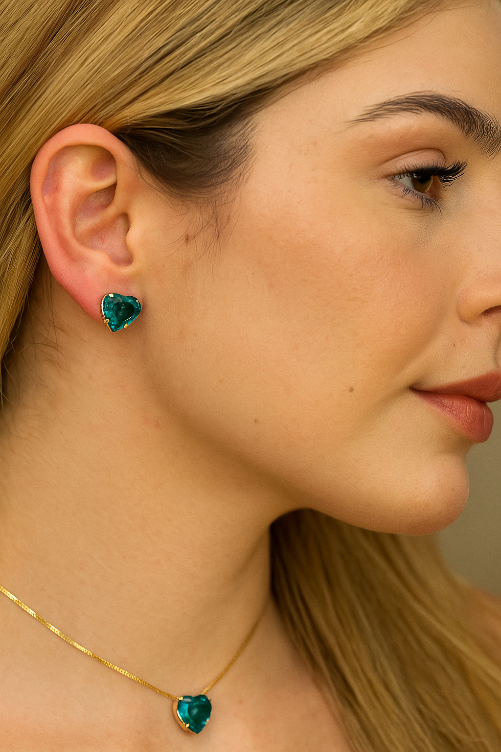 8K Gold-Plated Earrings and Necklace Set