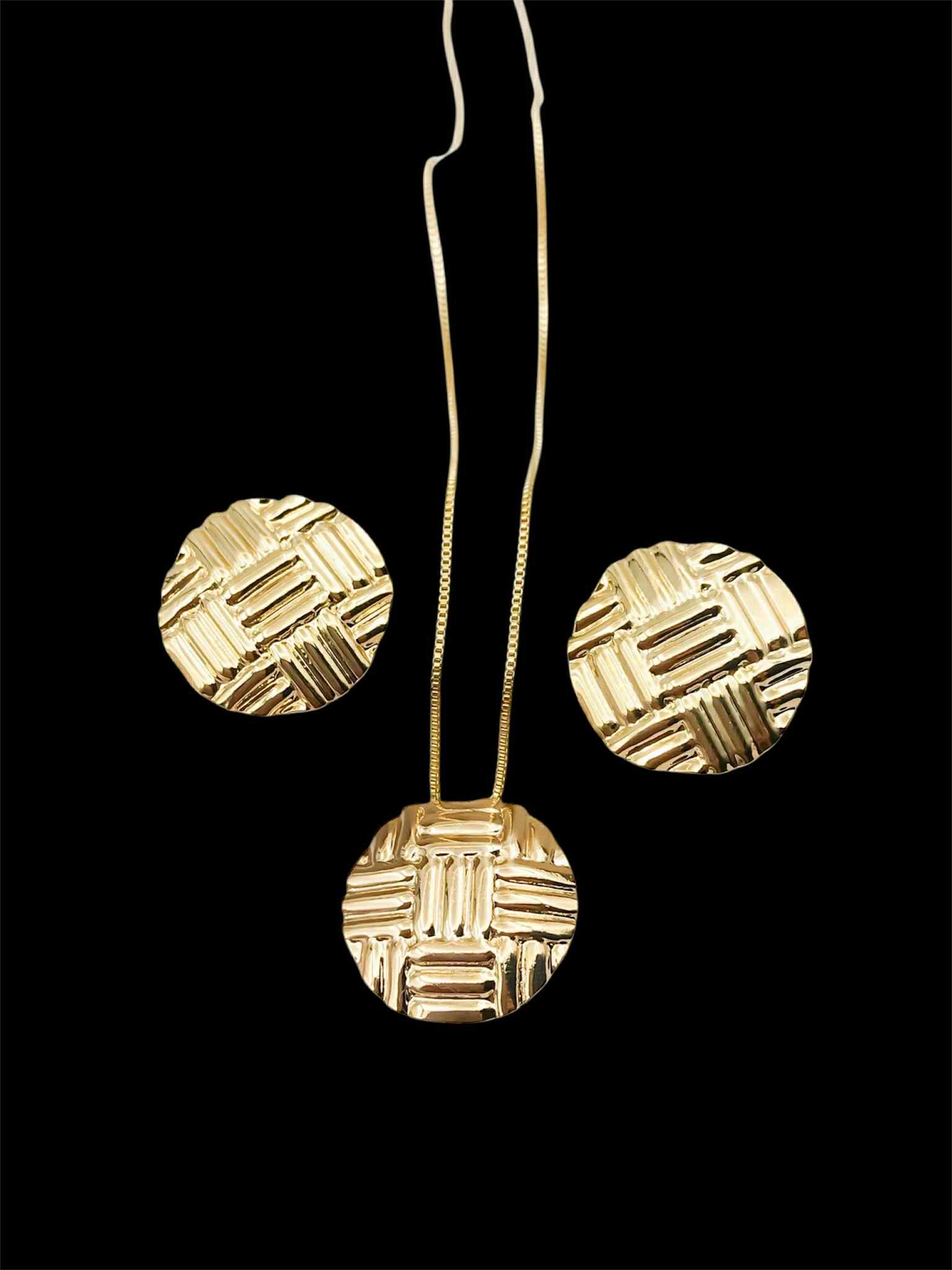 18K Gold-Plated Earrings and Necklace Set