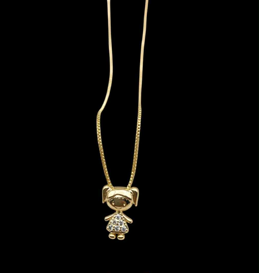 18K gold-plated necklace  with symbolic girl  Pendant design